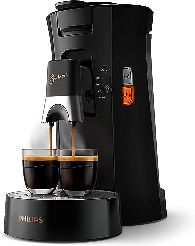 Philips Domestic Appliances Senseo Select CSA240/60 Kaffeepadmaschine - Kaffeestärkewahl Plus, Memo-Funktion, Aus Recyceltem Plastik, 0.9 Liter, Schwarz von Philips Domestic Appliances