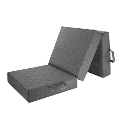 Pillows24 Klappmatratze Grau 195x120x15, Gästebett klappbar aus Foam, Faltmatratze für Erwachsene auch als Reisebett oder Gästematratze verwendbar, nach ÖKO TEX Standard von Pillows24