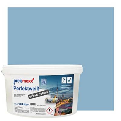 Preismaxx Perfektweiß urban colors, bunte Wandfarbe, blau, antikblau, antique blue 10L, Innenfarbe, hohe Deckkraft Klasse 2, matt von Preismaxx