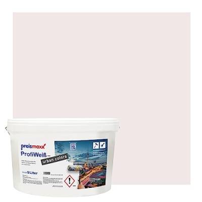 Preismaxx Profiweiß urban colors, bunte Wandfarbe, rosa, fliederrosa, lilac pink 5L, Innenfarbe, hohe Deckkraft Klasse 2, matt von Preismaxx