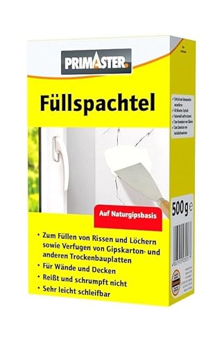 Primaster Füllspachtel 500g auf Naturgipsbasis Füllen, Glätten, Kleben Innen von Primaster