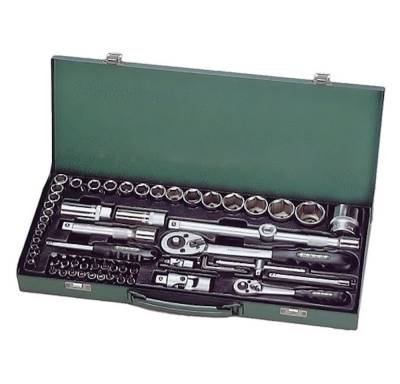 PROREGAL® Werkzeughalter Steckschlüsselsatz HAVARD, 59 Teile, 1/4 (4-13mm) + 1/2" (10-32mm)" von PROREGAL®