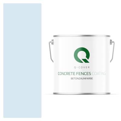 Q-COVER Betonzaunfarbe | 5L | Weiß-Blau | Silikon Farbe | Außen | Betonfarbe | Hydrophobe Farbe | Acrylat Dispersion | Betonzäune | Betonelemente von Q-COVER