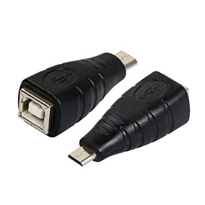 QIANRENON 2 Stück Micro USB auf USB B Drucker Adapter Micro USB-Stecker auf USB B-Buchse Adapter, Für Drucker Scanner Faxgeräte Kameras Mobiltelefone von QIANRENON