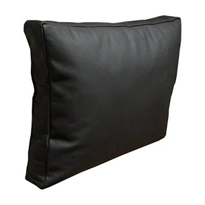 Quattro Meble Schwarz Echt Lederkissen Sofa Deko Kissen Echtleder Rückenkissen Rindsleder Leder Modell P&Z (50 x 50cm) von Quattro Meble