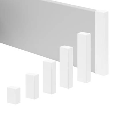 REESE Leisten-Abschluss für Sockelleisten | Endkappe rechts 100 mm | Weiß | passgenau | Profil Weimar | einfache Montage ohne Bohren von REESE Kehlleisten GmbH