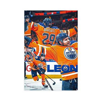 REIPOL Professionelles Hockeyspieler Leon Draisaitl Poster Leinwand Poster Wandkunst Dekor Druck Bild Gemälde für Wohnzimmer Schlafzimmer Dekoration ungerahmt 30 x 45 cm von REIPOL