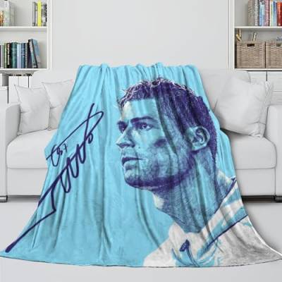 Ronaldo Komfort Decke - Fußball Gemütliche Flauschige Decke Für Bett Sofa Büro Krippe - Kinder Erwachsene - Bringen Wärme Und Glückseligkeit - Weihnachten Geburtstag Geschenk(100x130cm) von REIPOL
