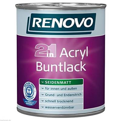 Acryl-Buntlack lichtgrau 0,75 Liter seidenmatt Acryllack (13,32 €/Liter) von Renovo
