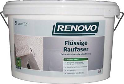 Renovo Rauhfaser flüssig Strukturfarbe Weiss Matt 5 L von Renovo