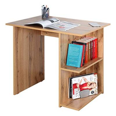 RICOO Schreibtisch klein 82 x 76 x 60 cm WM089-EW Eiche braun – Bürotisch Sekretär von RICOO