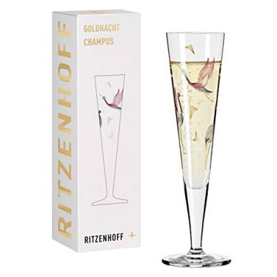 Ritzenhoff 1071015 Champagnerglas 200 ml – Serie Goldnacht Nr. 15 – Edles Designerstück mit Echt-Gold – Made in Germany von RITZENHOFF