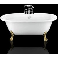 Freistehende Badewanne mit Füßen chelsea Löwenfüße gold 154 cm - Löwenfüße gold von ROGIER&MOTHES