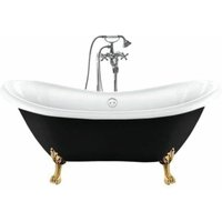 Freistehende Badewanne mit Füßen darlington schwarz Löwenfüße gold 175 cm - Löwenfüße gold von ROGIER&MOTHES