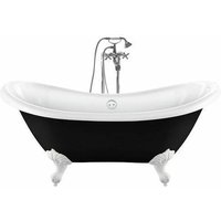 Freistehende Badewanne mit Füßen darlington schwarz Adlerfüße weiss 175 cm - Adlerfüße weiss von ROGIER&MOTHES