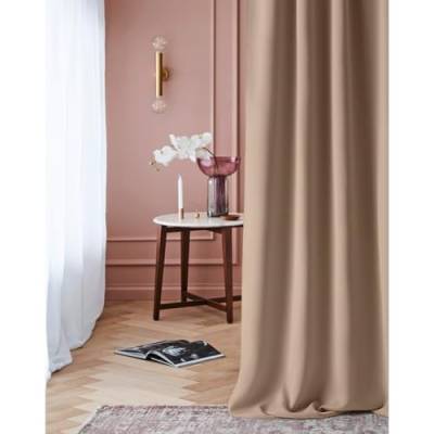 ROOM99 Vorhang mit Kräuselband Laurel 140 x 280 cm Breite x Höhe Verdunkelung Blickdicht Schiebegardinen Curtain Gardine Wohnzimmer Schlafzimmer für Schinensystem Beige von ROOM99