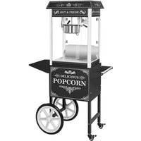 Retro Popcornmaschine Popcornmaker Popcornautomat 1600W 5kg h Schwarz mit Wagen von ROYAL CATERING
