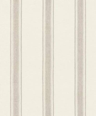 Rasch Tapete 555622 - Vliestapete mit Streifen in Weiß und Beige, Streifentapete aus der Kollektion Lirico von Rasch