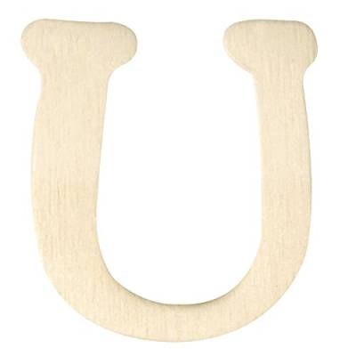 Rayher 6162000 Holz-Buchstaben, 4 cm, U von Rayher