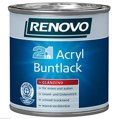 Acryl-Buntlack Schwarz 0,75 Liter glänzend Acryllack (13,32 Euro/Liter) von Renovo