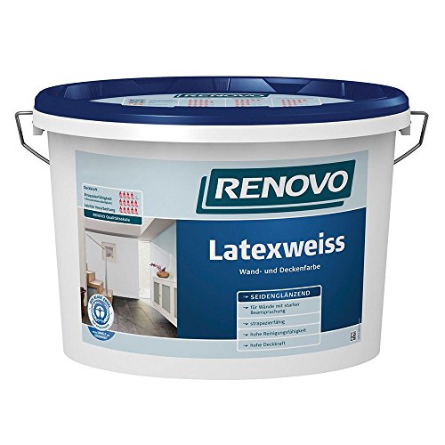 Latexweiss Latexfarbe 5 L Seidenglänzend Renovo Wand Deckenfarbe von Renovo