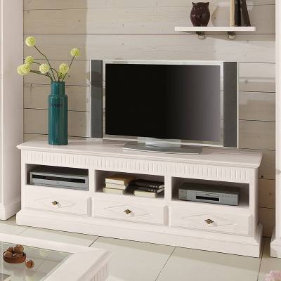 Ridgevalley TV Lowboard La Carlotta Creme Massivholz Pinie 162x57x50 cm (BxHxT) Landhaus von Ridgevalley