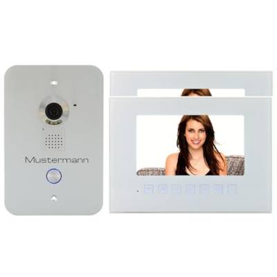 MATHFEL 2 Draht Türsprechanlage Gegensprechanlage Video Bildspeicher mit 2x7'' LCD Monitor, personalisierte Gravur von Rongtel