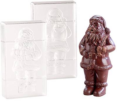 Rosenstein & Söhne 3D Schokoladenformen: 3D Schokoladen-Gussformen-Set XL-Weihnachtsmann (Gießform Weihnachtsmann, Gießform Schokolade, Kinder Weihnachten) von Rosenstein & Söhne