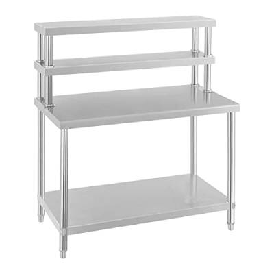 Royal Catering - RCAT-120/60-H - Stainless Steel Work Table with Overshelf - 2er von Royal Catering