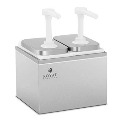 Royal Catering RCDI-4L Saucenspender Pumpstation Pumpspender Senfspender Dosierspender 2 Pumpen 2 x 2 L von Royal Catering
