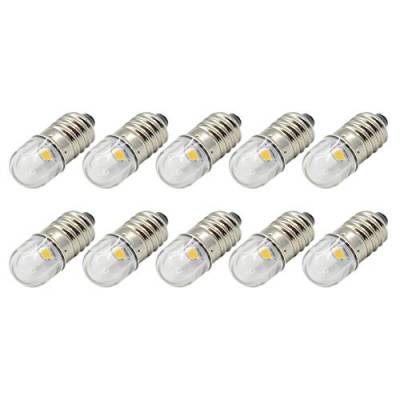 Ruiandsion 10 Stück E10 LED Lampe 12V Warmweiß 1W Ersetzen Sie Taschenlampen-Taschenlampenlampen, negative Erde von Ruiandsion