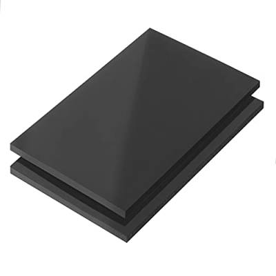 ABS Kunstoffplatte, ABS Platte in SCHWARZ ODER WEIß | VIELE verschiedene FORMATE in Stärken 1-10mm TOP Qualität (2 Stück | 20 x 30cm, 2mm Schwarz) von S-Polytec