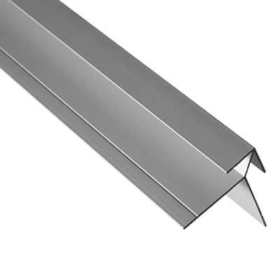 S-Polytec Aluminium Eckprofil, Alu Winkelprofil, Alueckprofil für HPL Platten 6mm und 8mm, eloxiert, verschiedene Längen Größen (1, Eck- Profil 8mm (2 Meter)), Silber von S-Polytec