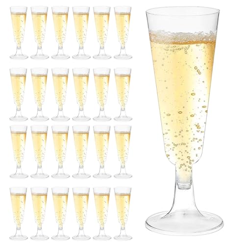 SALADOCY 25 Stück Sektgläser Plastik, Champagner Gläser 150ml, Dessertbecher, Sektgläser Champagnergläser Transparent für Hochzeiten, Partys von SALADOCY