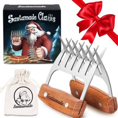 SANTAMADE Fleischzerkleinerer Krallen – Edelstahl-Fleischkrallen für Pulled Pork, geschreddertes Huhn, Bärenkrallen zum Zerkleinern von Fleisch, Grill, Grill, BBQ Smoker Zubehör, BBQ Grillen Geschenke von SANTAMADE