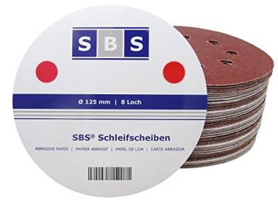100 Stück Klett-Schleifscheiben Ø 125 mm Körnung 120 für Exzenter-Schleifer 8 Loch ... von SBS