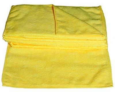 Mikrofasertücher 40 x 40 cm Reinigungstücher für Haushalt und Autopflege (viele Farben und Mengen erhältlich) (50 St, gelb) von SBS