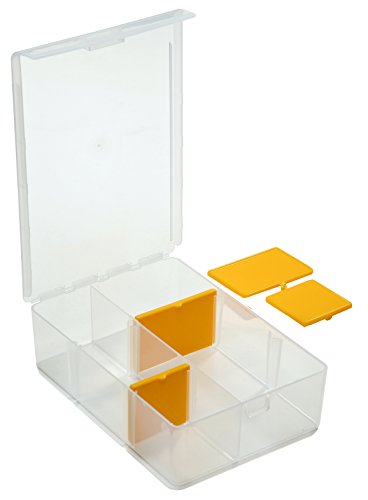 SBS Sortimentskasten - Sortierkasten - Sichtbox - Kleinteilebox - mit 4 Trennstegen zur individuellen Aufteilung - transparent - sehr robust von SBS