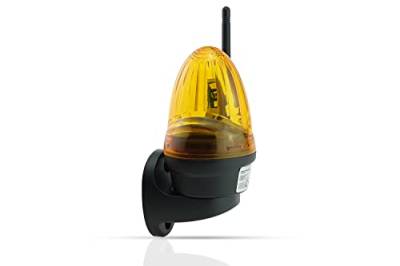 Schartec Mini Signalleuchte 12v 24V und 230V LED gelb mit Stabantenne für Garagentorantrieb Drehtorantrieb Schiebetorantrieb Warnleuchte Blinkleuchte Warnlicht von Schartec