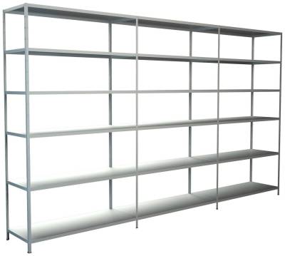 SCHULTE Regalwelt Steckregal Stecksystem Grund- und 2x Anbauregale, Metall weiß, 2300x2600x350 mm, 18 Böden von SCHULTE Regalwelt