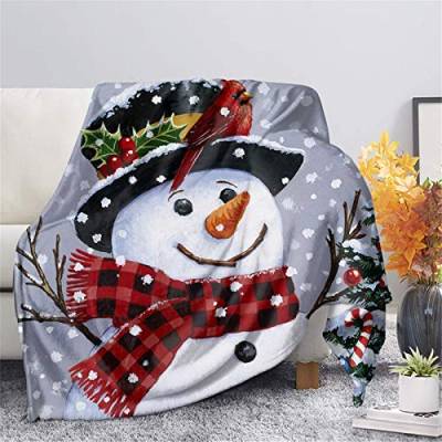 SEANATIVE Warme Flanelldecke für den Winter, für Zuhause, Büro, Wohnheim, dekorativ, Weihnachten, Schneemann, bedruckte gemütliche Decke für Sofa, Couch, Wohnzimmer, Größe XXL von SEANATIVE