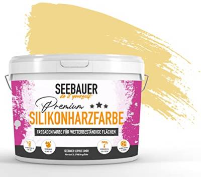 SEEBAUER diy® Silikonharzfarbe Gelb Fassadenfarbe (No. 447 Maple Leaf 2,5 Liter) Selbstreinigend mit Lotuseffekt von SEEBAUER diy