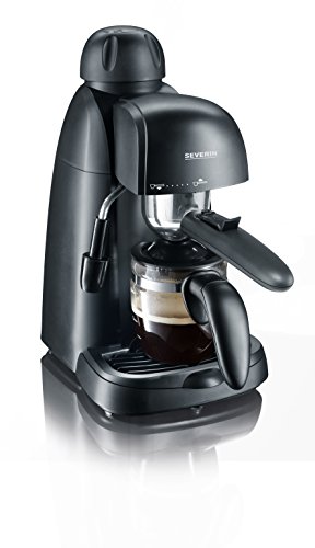 SEVERIN Espressomaschine, kleine Kaffeemaschine für bis zu 4 Tassen Espresso, Kaffeemaschine mit Milchschäumer für Kaffee-Milch-Spezialitäten, ideal für Singles, schwarz, KA 5978 von SEVERIN
