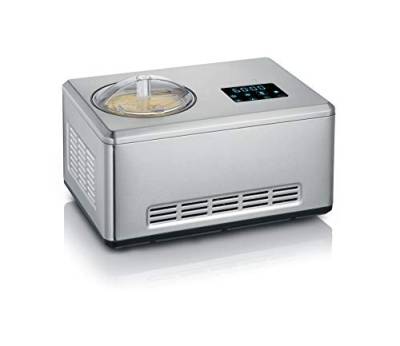 SEVERIN 2-in-1 Eismaschine mit Joghurtfunktion, Kompressor Ice Cream Maker für Eis, Sorbet und Frozen Joghurt, Speiseeismaschine inkl. zwei Eisbehälter, Edelstahl-gebürstet, EZ 7406 von SEVERIN