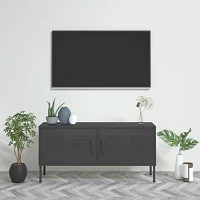 SHAPLE Fernsehschrank Anthrazit 105x35x50 cm Stahlmöbel von SHAPLE