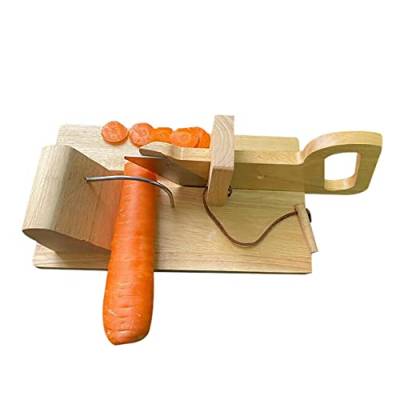 Wurstschneider, Wursthobel Gemüse Schneider Maschine, Wurst Schneider Klinge Messer aus Holz & Edelstahl, Wurst-Guillotine Wurst-Hobel Salamischneider Wurst-Schneidebrett für Speck, Würste, Schinken von SHZICMY