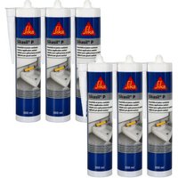 Sika - 6er-Set sil-P Marine Universal-Silikondichtmasse - Transparent - 300ml - Transparent von SIKA