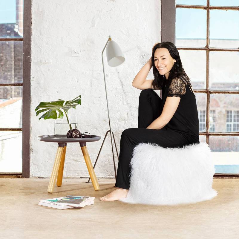 SITTING POINT Pouf Pamina Weiß Lammfell 60x40x60 cm (BxHxT) Glamour von SITTING POINT