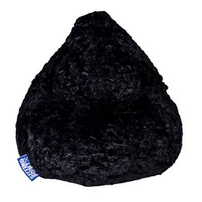 SITTING POINT Sitzsack Fluffy L Schwarz Webplüsch 70x90x70 cm (BxHxT) von SITTING POINT