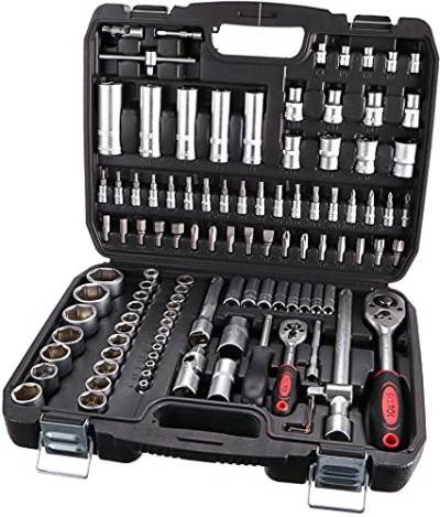 SIXTOL TOOL SET 108 Gola-Set im Koffer | 1/4" & 1/2" Ratsche | Metallverschluss von SIXTOL